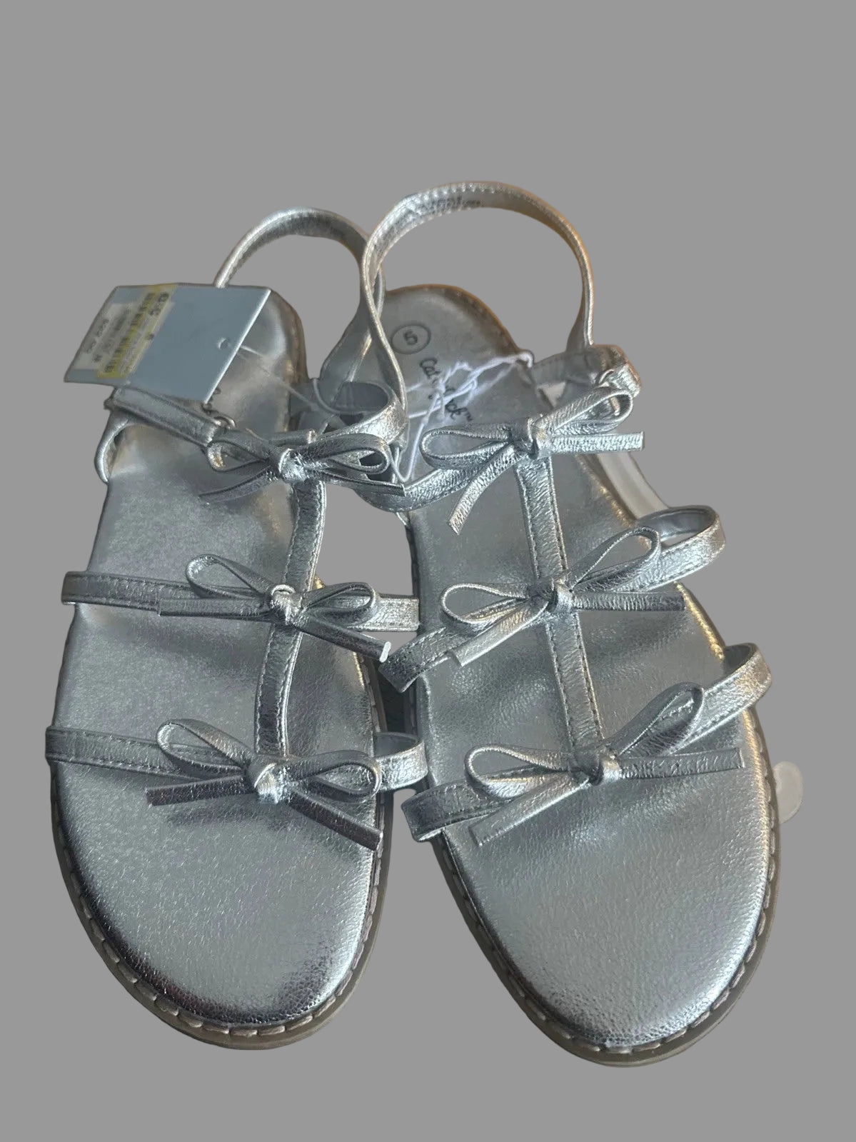 Kids' Aria Bow Sandals Silver - Cat & Jack - CHOOSE SIZE