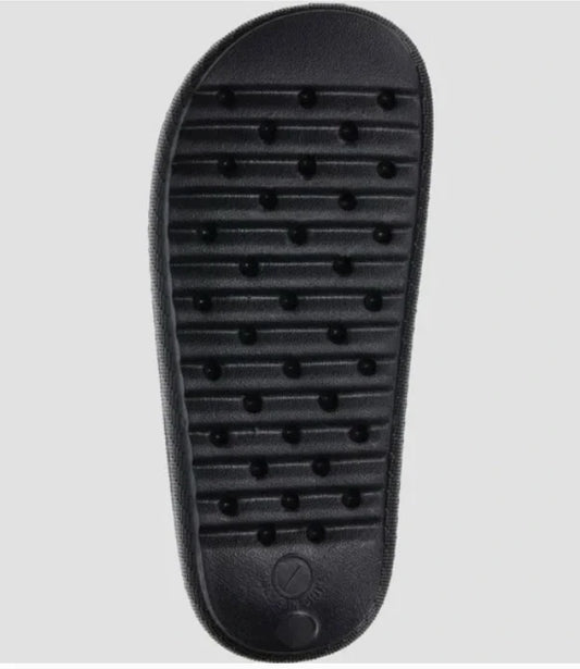 Joe Boxer Kids' Smiley Face Slides Black - CHOOSE SIZE