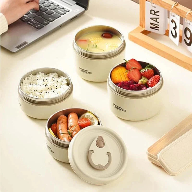 Portable Insulated Food Lunch Container Set with Thermal Lunch Box 3 Layers