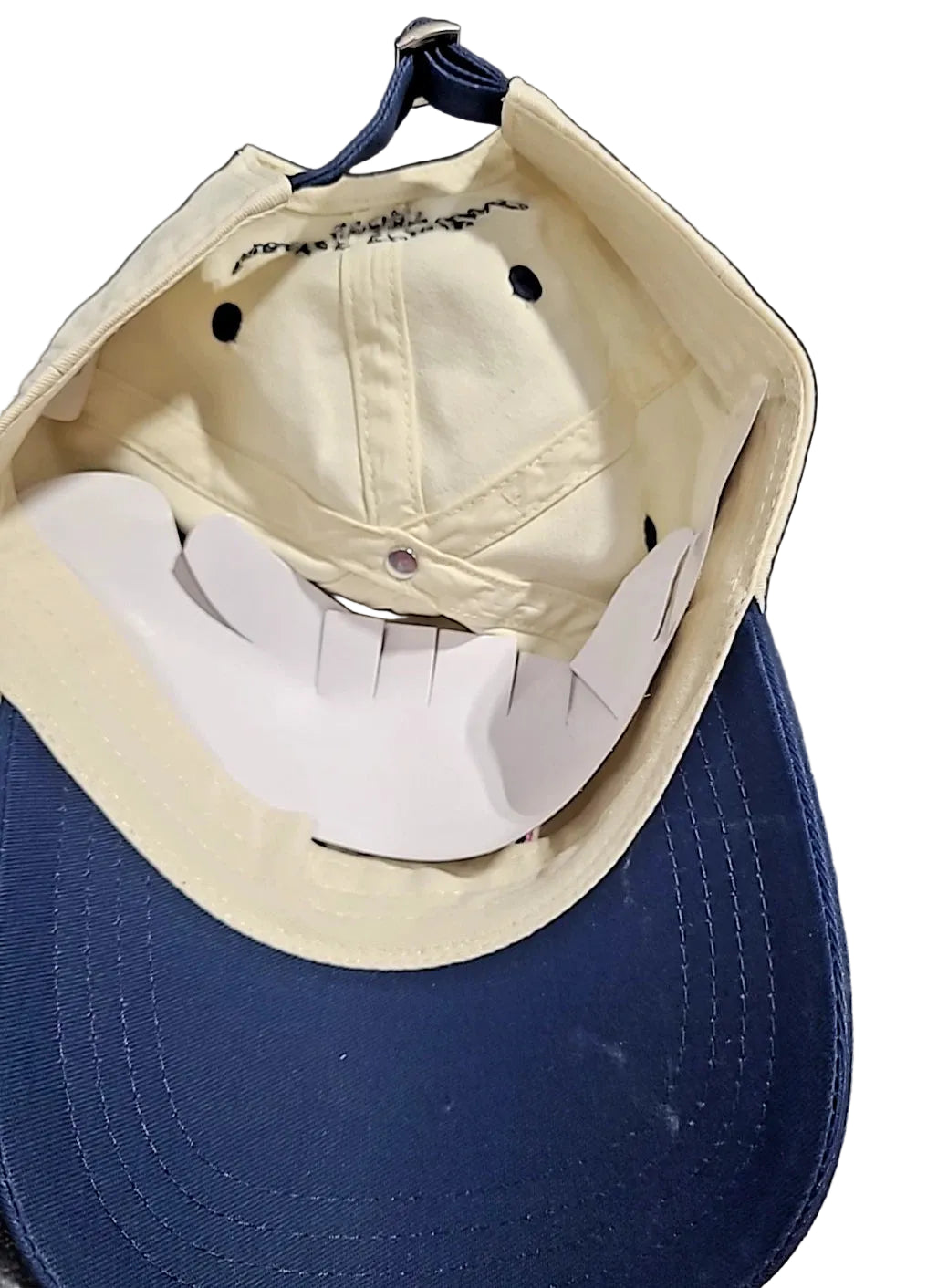 Go Sports Hat - Frasier Sterling Cream/Navy/Pink: Adjustable Cotton Baseball Cap