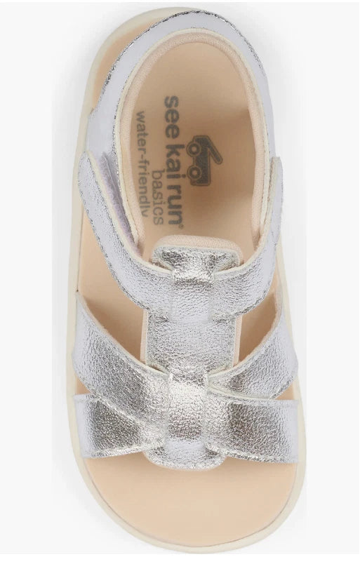 See Kai Run Basics Toddler Shayna Sandals Silver - CHOOSE SIZE