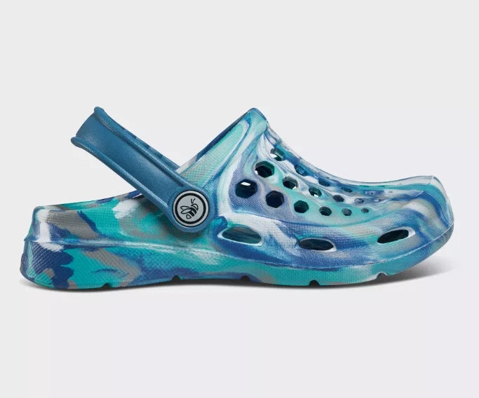 Joybees Toddler Harper Slip - On Clog Sandals - Marbled Rapids Blue - CHOOSE SIZE
