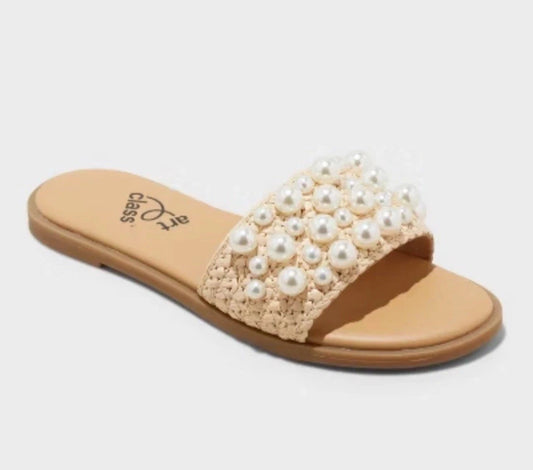 Girls Heather Pearl Comfort Footbed Slide Sandals Art Class͐ - SIZE 5