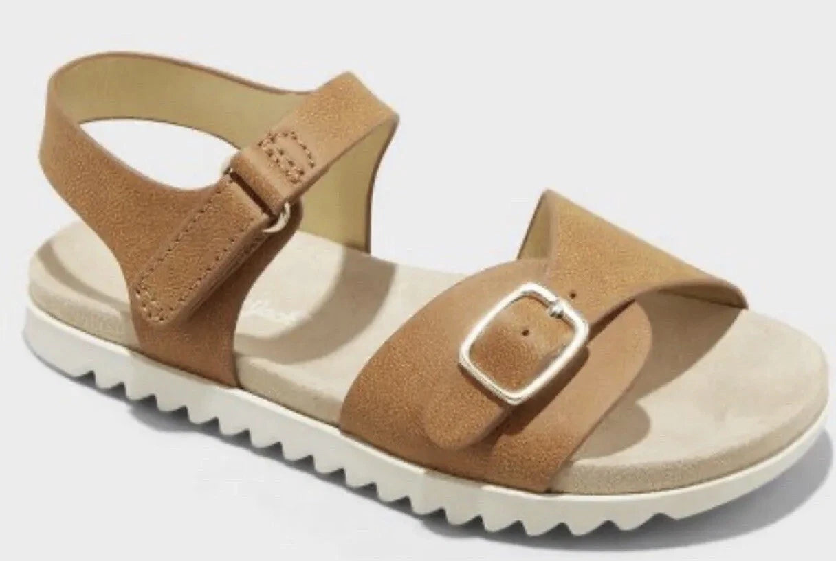 Cat & Jack Toddler Girls Shaelyn Footbed Sandals Cognac - CHOOSE SIZE