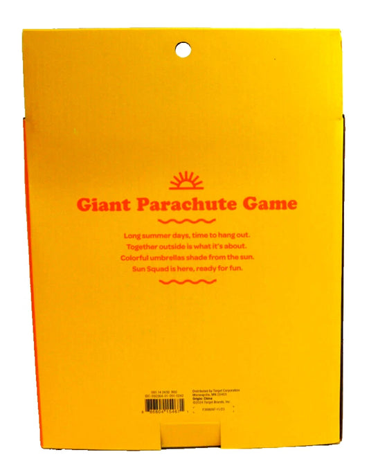 Sun Squad Giant Parachute Game Multicolor Round Outdoor Play for Kids Ages 3+