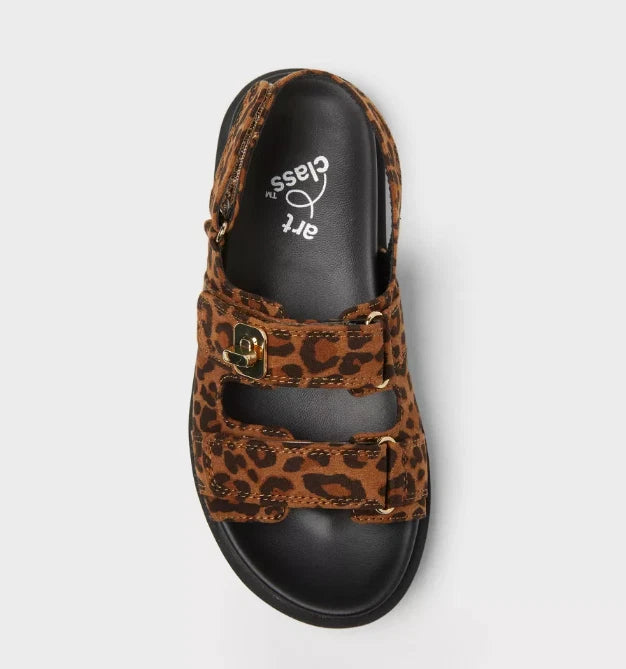 Kids' Verity Platform Hardware Sandals Leopard Print - art class - CHOOSE SIZE