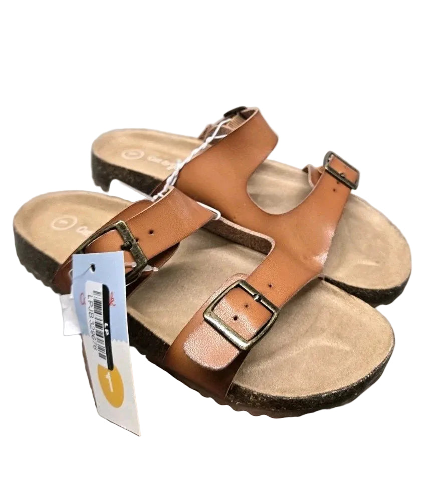 Kids' Drew Footbed Sandals Cognac - Cat & Jack - CHOOSE SIZE