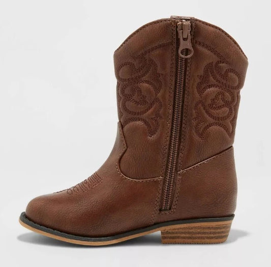 Toddler Memphis Zipper Western Boots Brown - Cat & Jack - SIZE 8