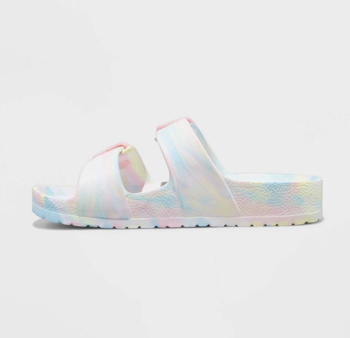 Cat & Jack Kids' Noa Footbed Sandals multicolor tie-dye pattern- Size 5