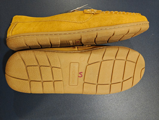 Lands' End Men's Fuzzy Lined Suede Moccasin Slippers - Size 10