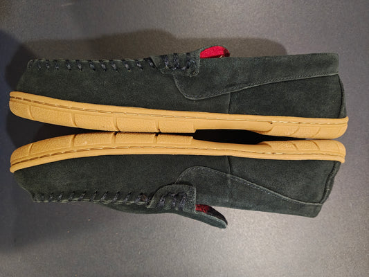 Lands' End Men's Flannel Lined Suede Slip-On Moccasin Loafers - Size 9