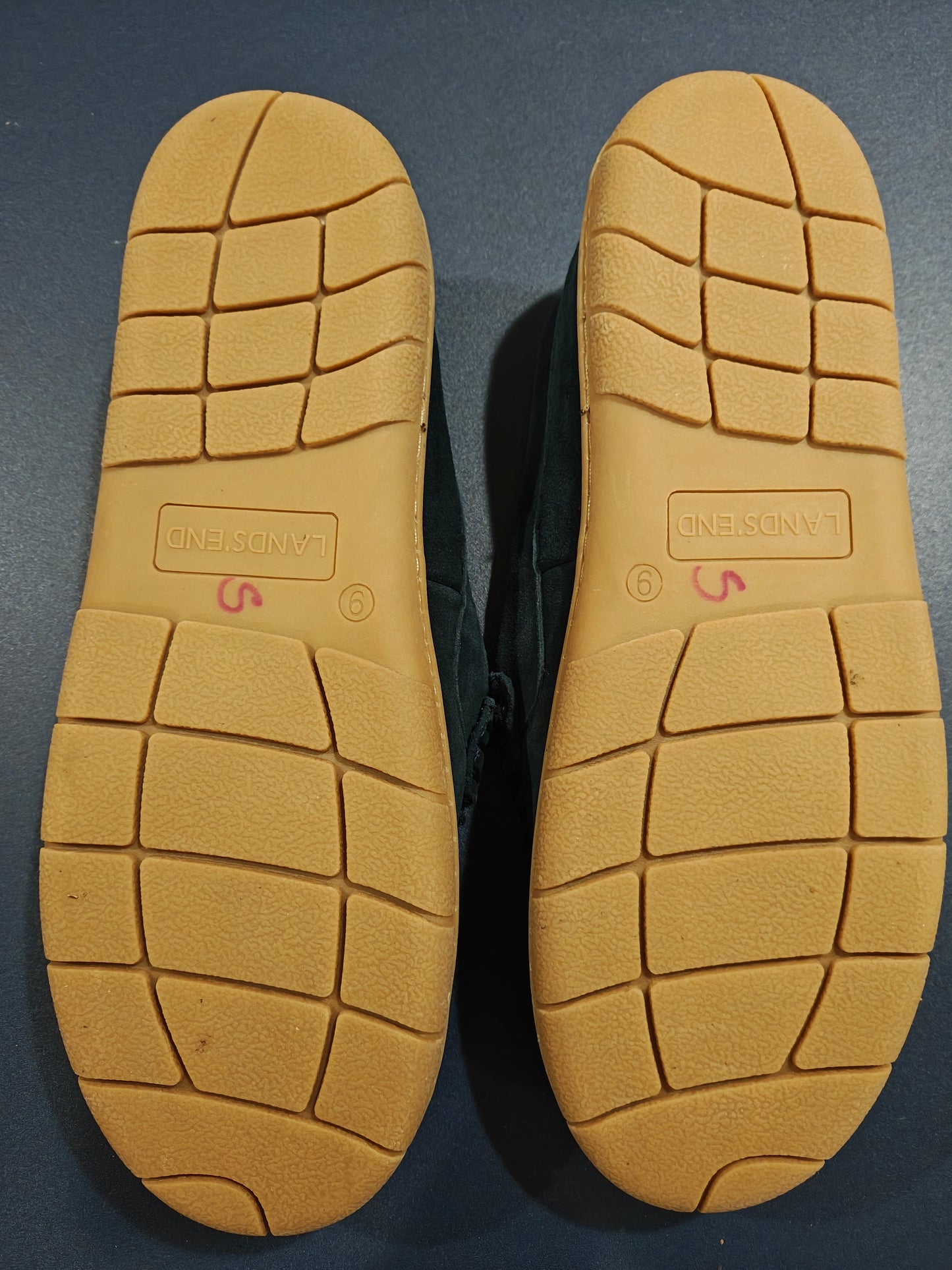 Lands' End Men's Flannel Lined Suede Slip-On Moccasin Loafers - Size 9