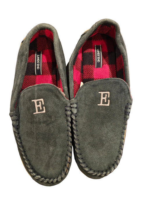 Lands' End Men's Flannel Lined Suede Slip-On Moccasin Loafers Letter E - Size 13