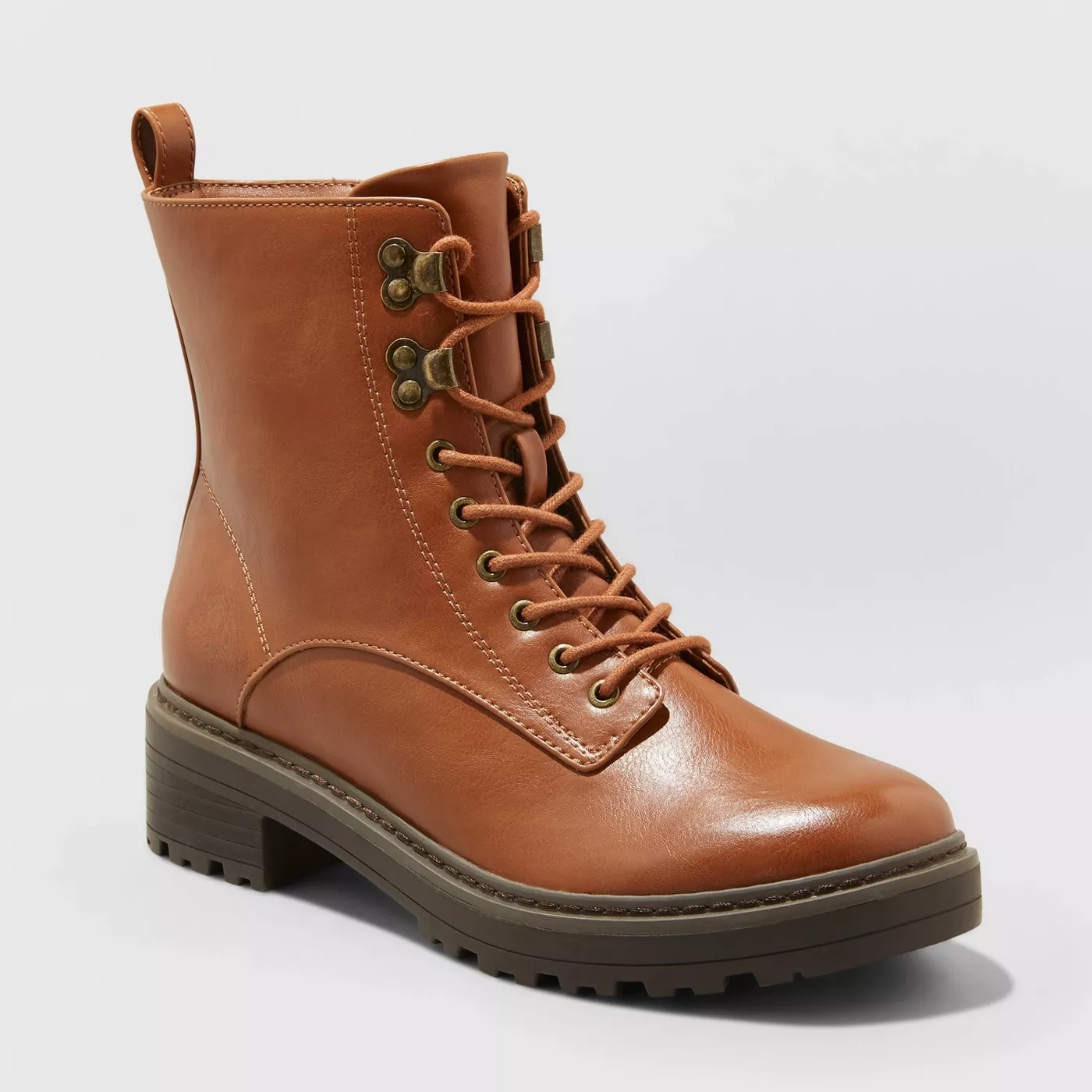 Universal Thread Women's Marta Ankle Combat Boots Cognac - CHOOSE SIZE