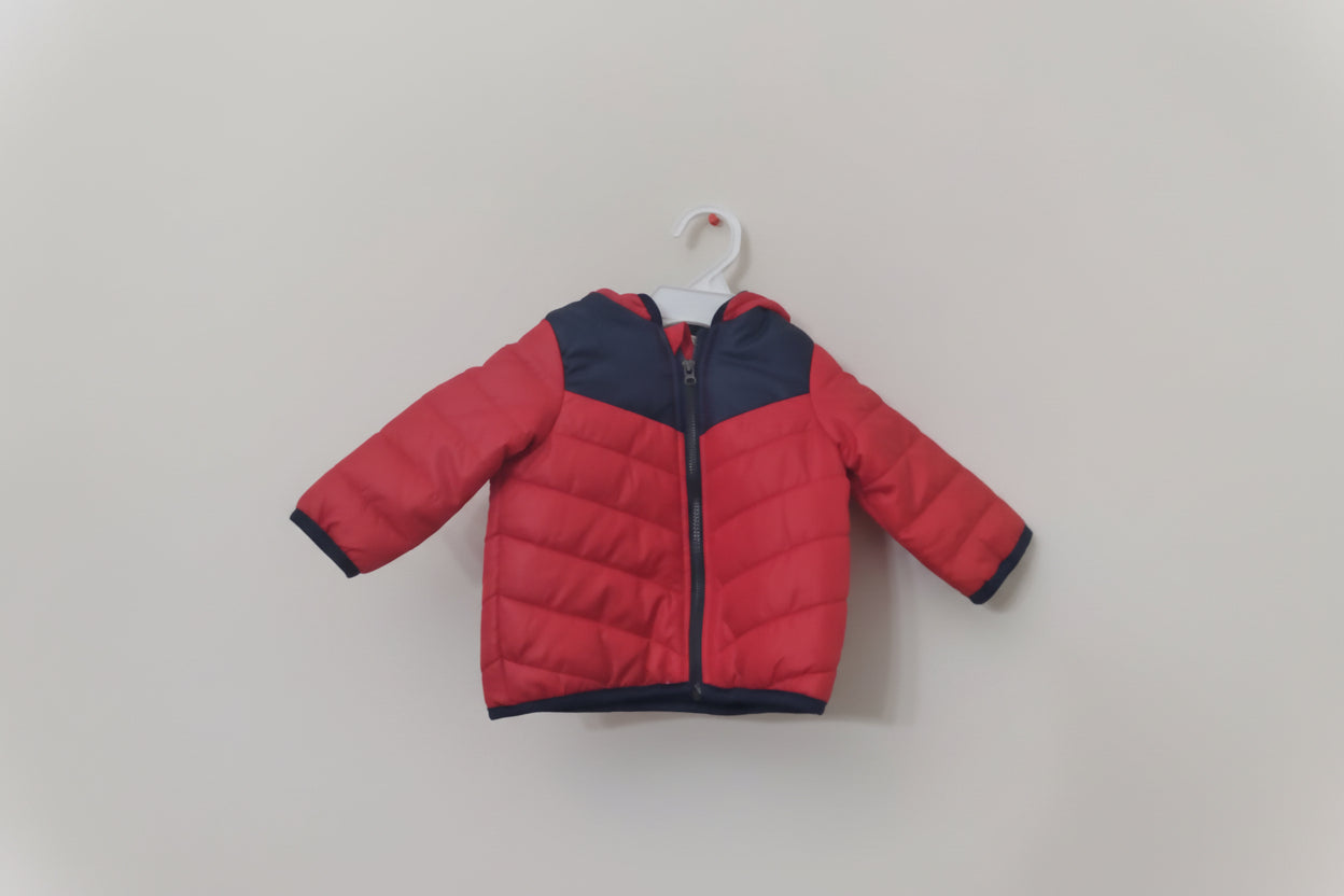 First Impressions Baby Boys Hooded 3-6 months Red and Blue Puffer Jacket