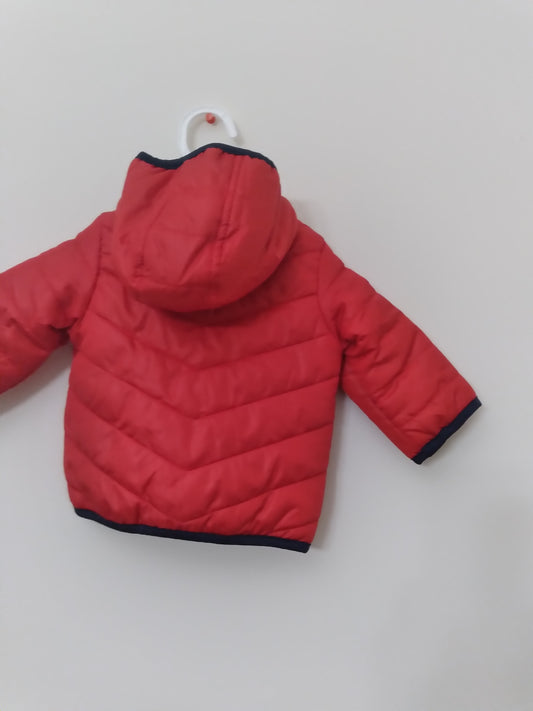 First Impressions Baby Boys Hooded 3-6 months Red and Blue Puffer Jacket
