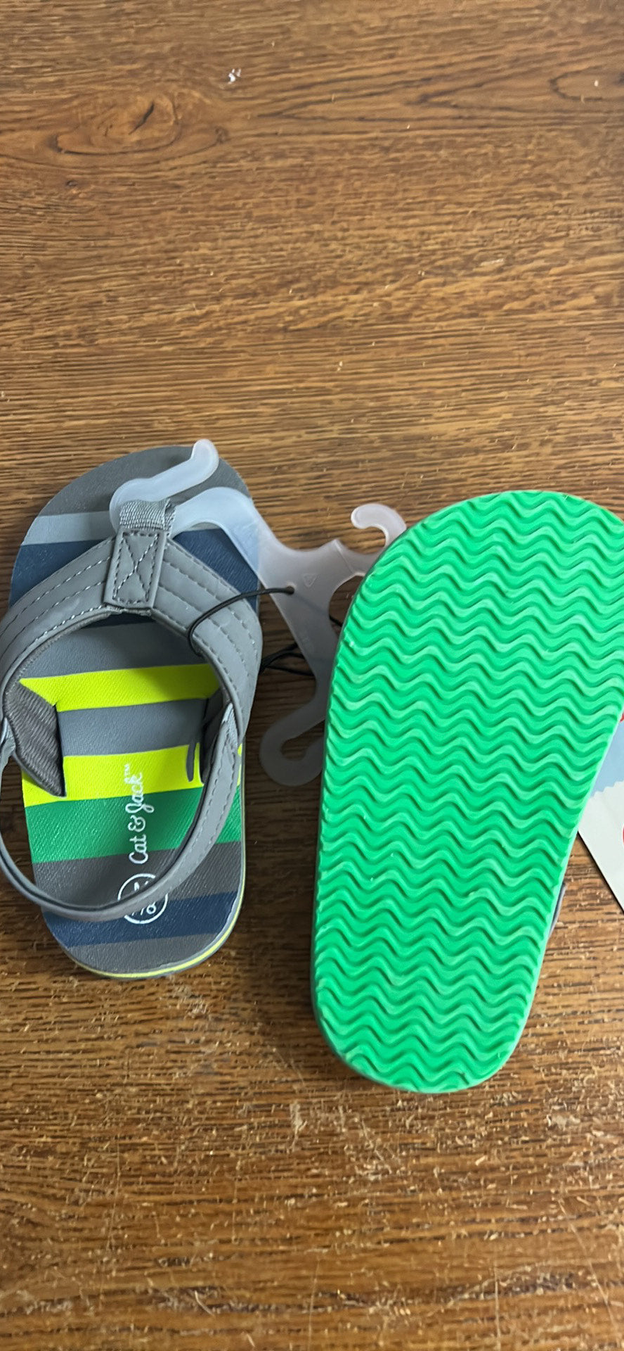 Toddler Sz Small 5/6 Sandals Gray Slip-On Flip Flop