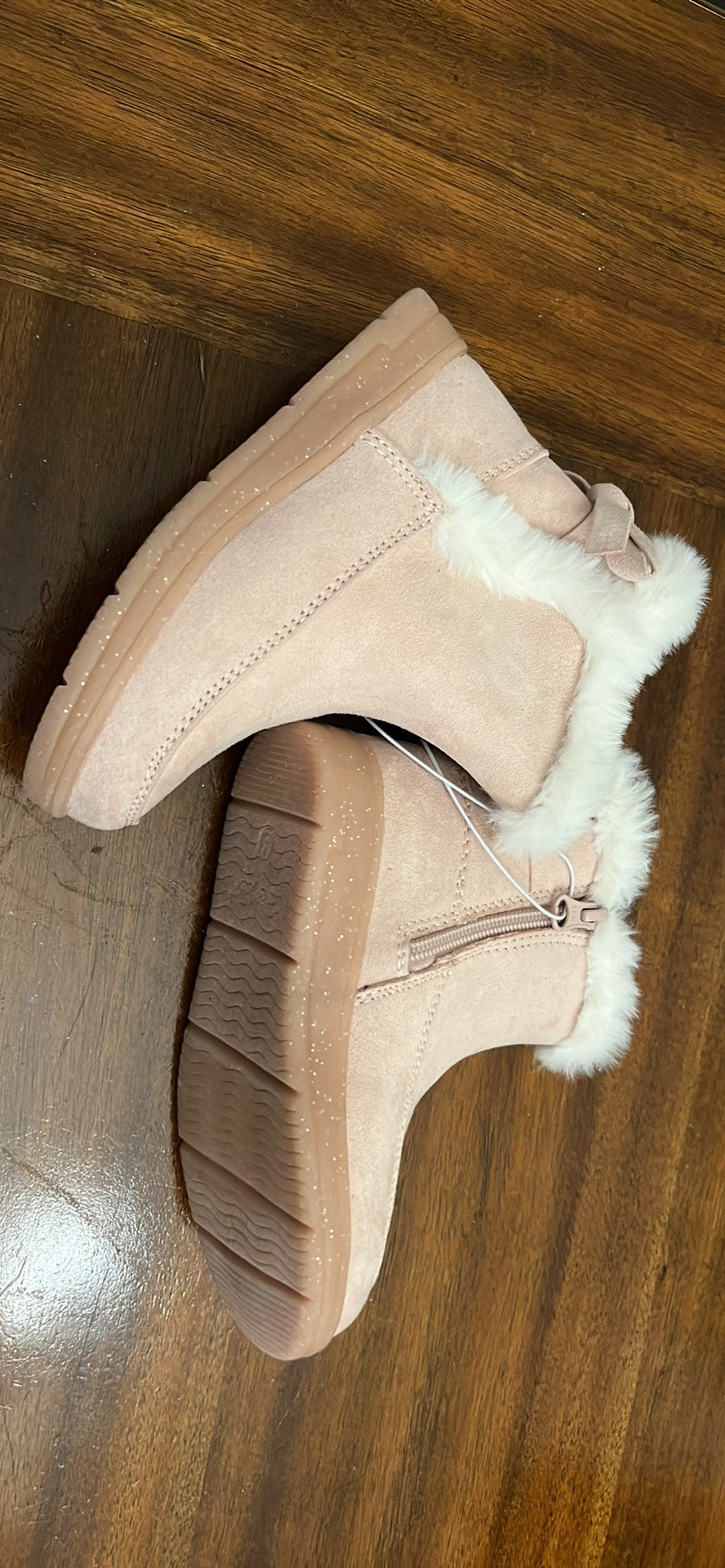 Toddler Girls Omie Shearling Faux Fur Bows Winter Boots-Pink