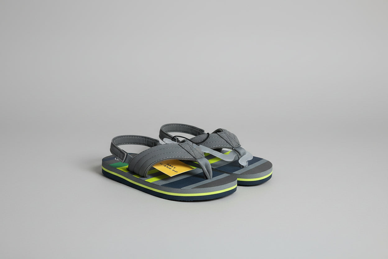Toddler Sz Small 5/6 Sandals Gray Slip-On Flip Flop