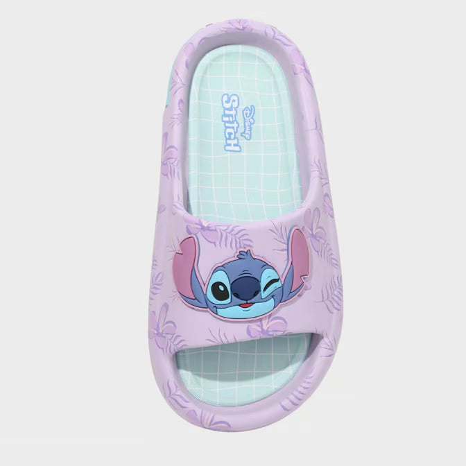 Disney Kids Lilo & Stitch Comfort Slides Purple Slip-On Size 6