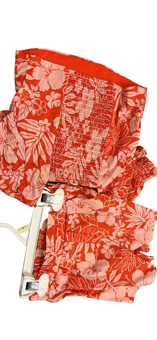 Rare Editions Baby Girl's Floral Pattern 2 Piece Set Top and matching Shorts Outfit - 12 months