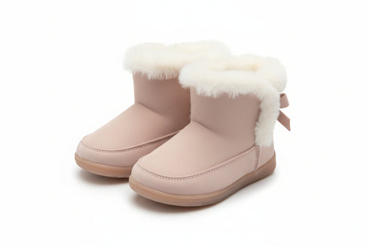 Toddler Girls Omie Shearling Faux Fur Bows Winter Boots-Pink