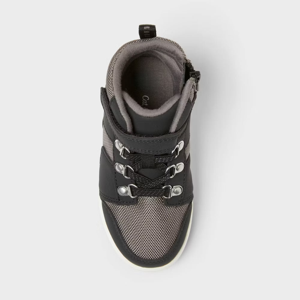 Cat & Jack Toddler Shay Sneaker Boots Black - Size 5