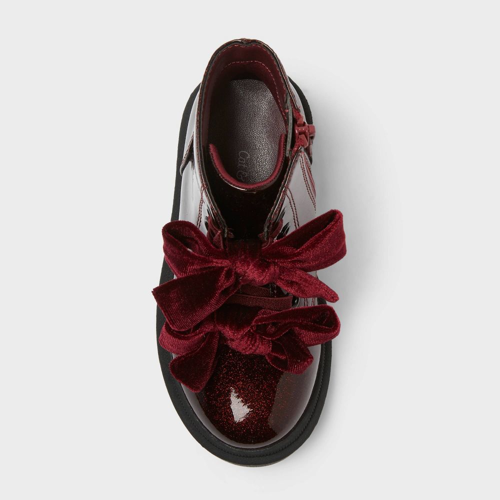 Toddler Estes Shimmer Combat Boots Burgundy - Cat & Jack - CHOOSE SIZE