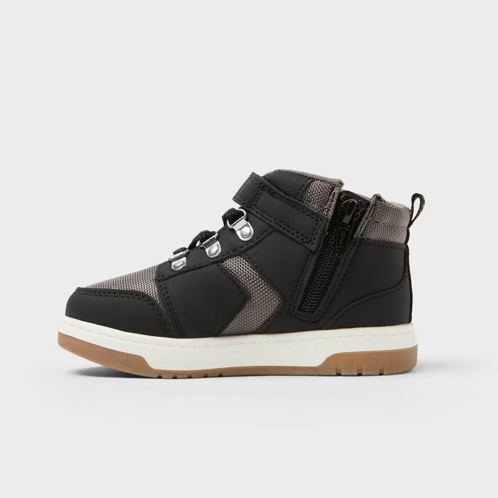 Cat & Jack Toddler Shay Sneaker Boots Black - Size 5