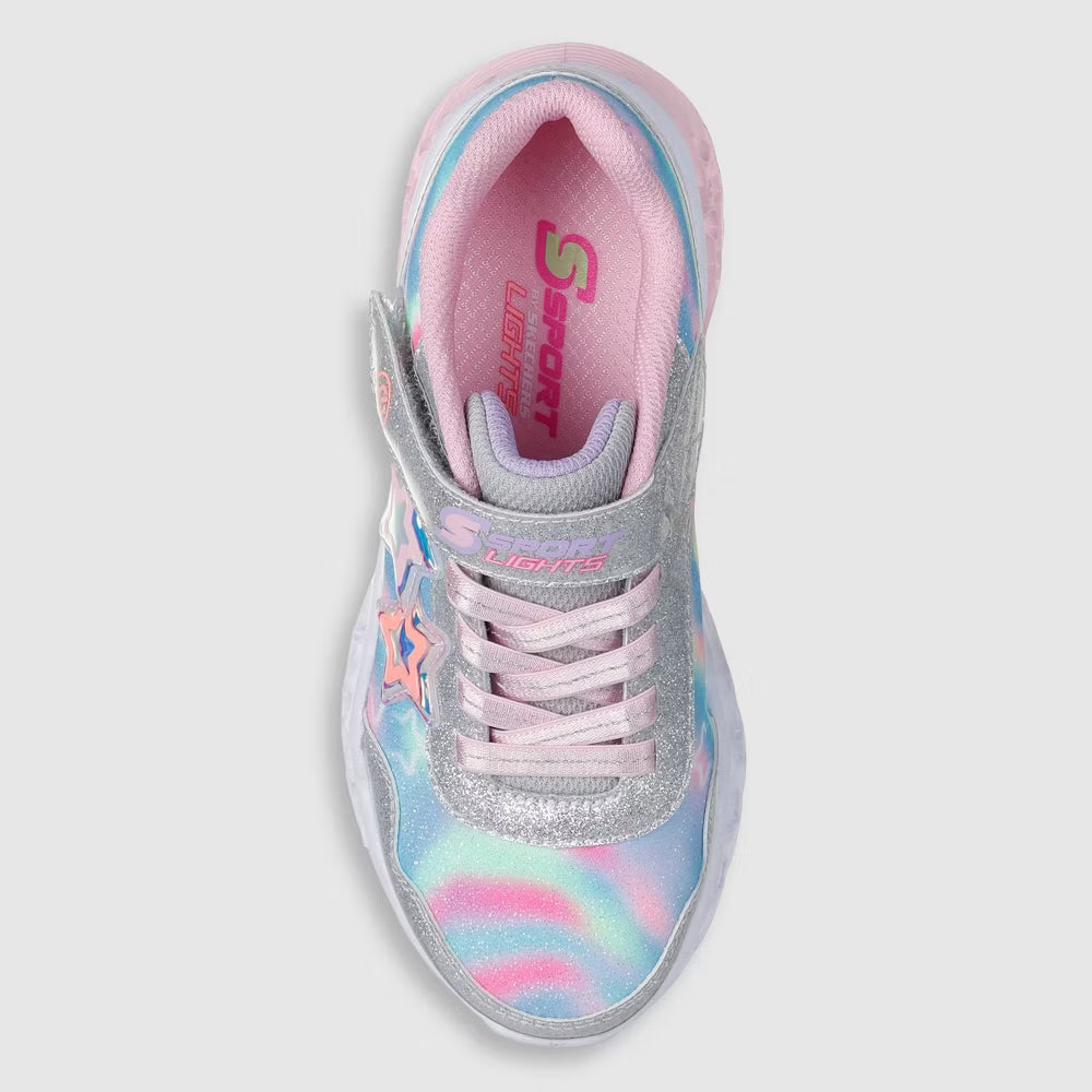 Skechers S Sport  Girls Bree Light Up Sneakers Silver/Multi - Size 1