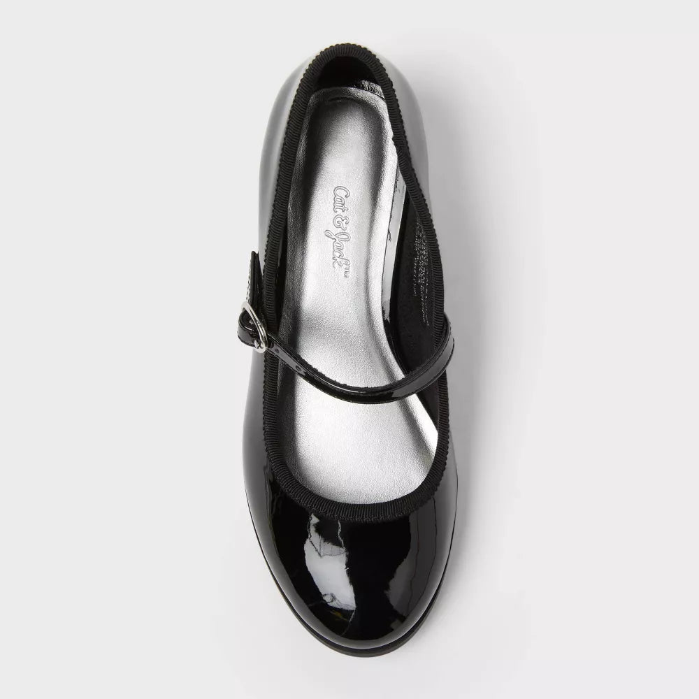 Kids' Avi Patent Dress Heels Black - Cat & Jack™ - Size 4