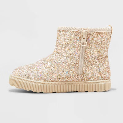 Cat &Jack Toddler Arlo Zipper Shearling Winter Boot Gold - CHOOSE SIZE