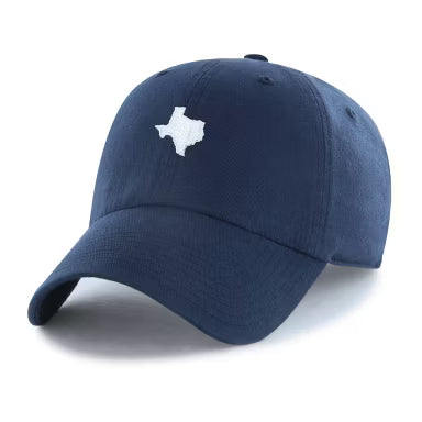 Lifestyle State Outline Texas Baseball Hat- Navy Blue