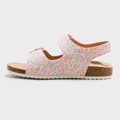 Toddler Reagan Footbed Sandals Multicolor Glitter - Cat & Jack - CHOOSE SIZE