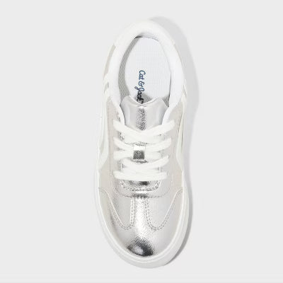 Big Kids' Coco Platform Court Sneakers - Cat & Jack™ Silver - Size 5