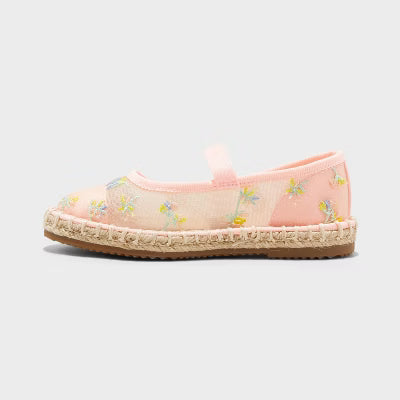 Toddler Arren Embroidered Floral Espadrille Flats - Cat & Jack™ Beige - CHOOSE SIZE