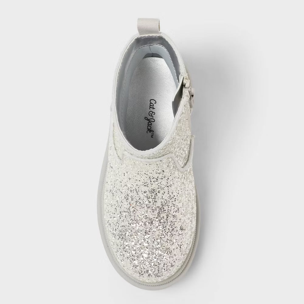 Toddler Flora Chelsea Boots Silver- Cat & Jack Size 5