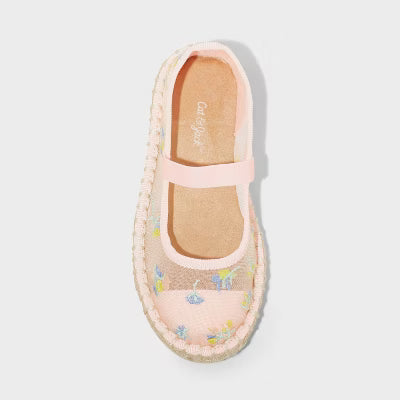 Toddler Arren Embroidered Floral Espadrille Flats - Cat & Jack™ Beige - CHOOSE SIZE
