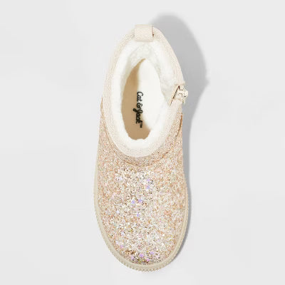 Cat &Jack Toddler Arlo Zipper Shearling Winter Boot Gold - CHOOSE SIZE