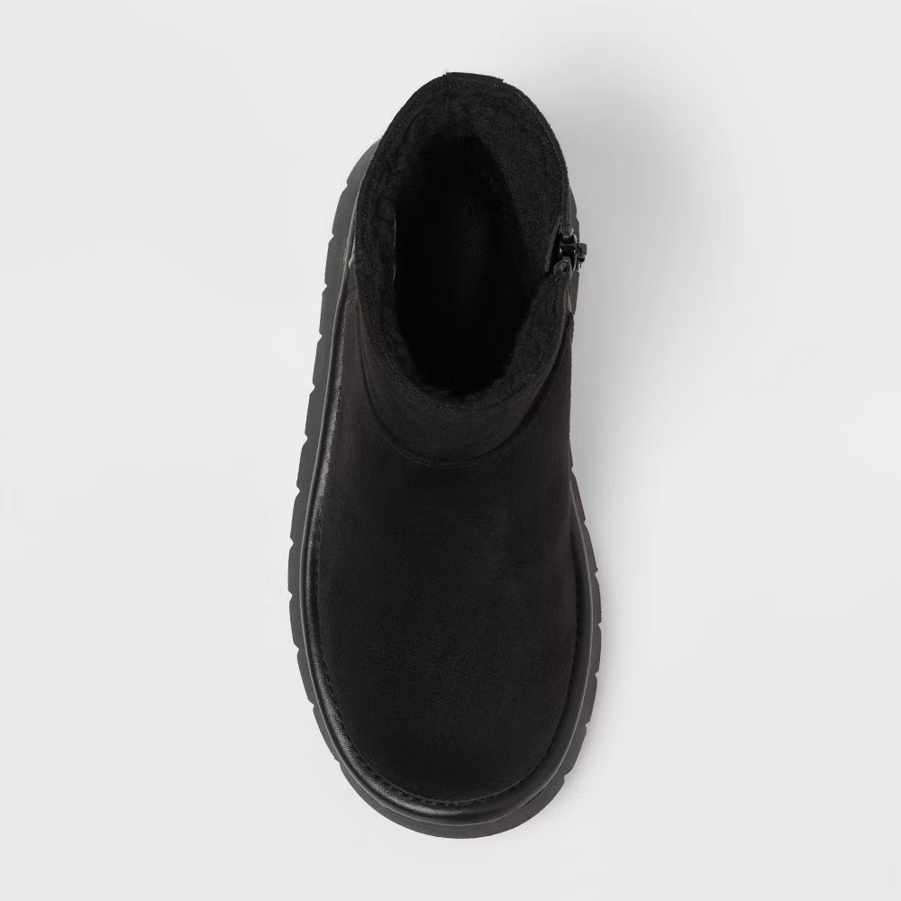 Girls' Honor Faux Suede Style Boots Black - Cat & Jack