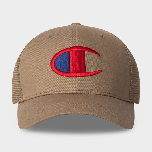 Champion Adult Logan Twill Trucker Hat - Dark Beige