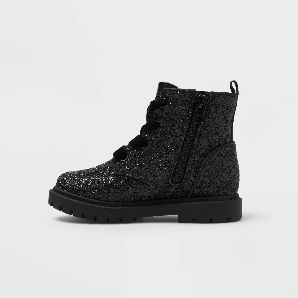 Cat & Jack Toddler Girls' Khloe Ankle Boots Round Toe Black