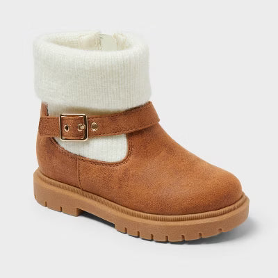 Cat & Jack™ Toddler Girls' Trista Zippered Booties Cogna - CHOOSE SIZE