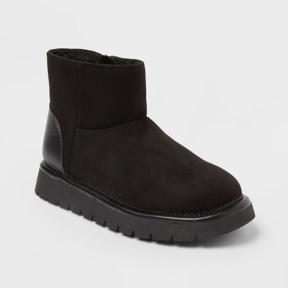 Girls' Honor Faux Suede Style Boots Black - Cat & Jack