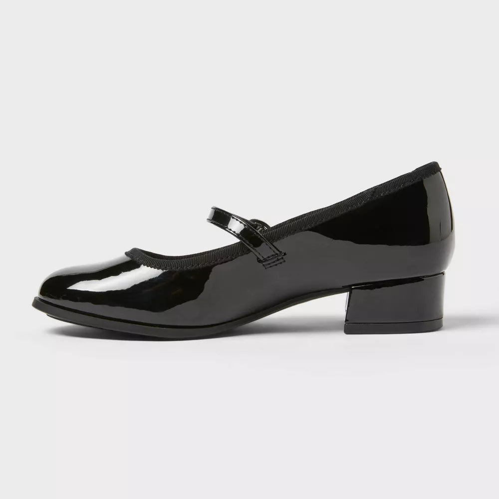 Kids' Avi Patent Dress Heels Black - Cat & Jack™ - Size 4
