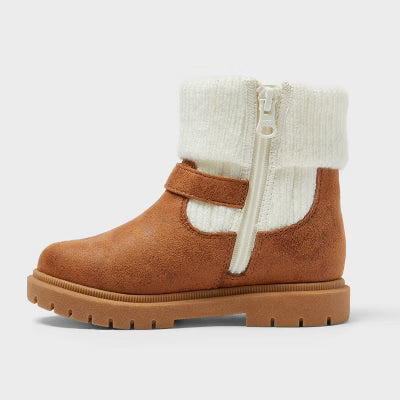 Cat & Jack™ Toddler Girls' Trista Zippered Booties Cogna - CHOOSE SIZE