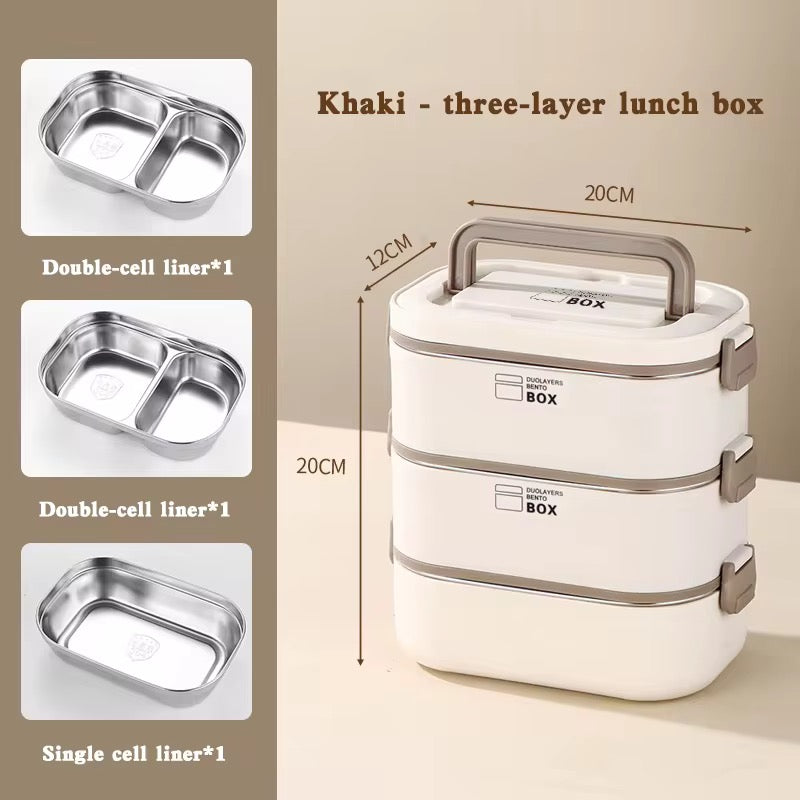304 Stainless Steel Bento Lunch box for Adults  With Insulated bag- CHOOSE SIZE