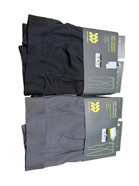 All in Motion Mens Mid-Weight Thermal Pants  XXL - CHOOSE COLOR