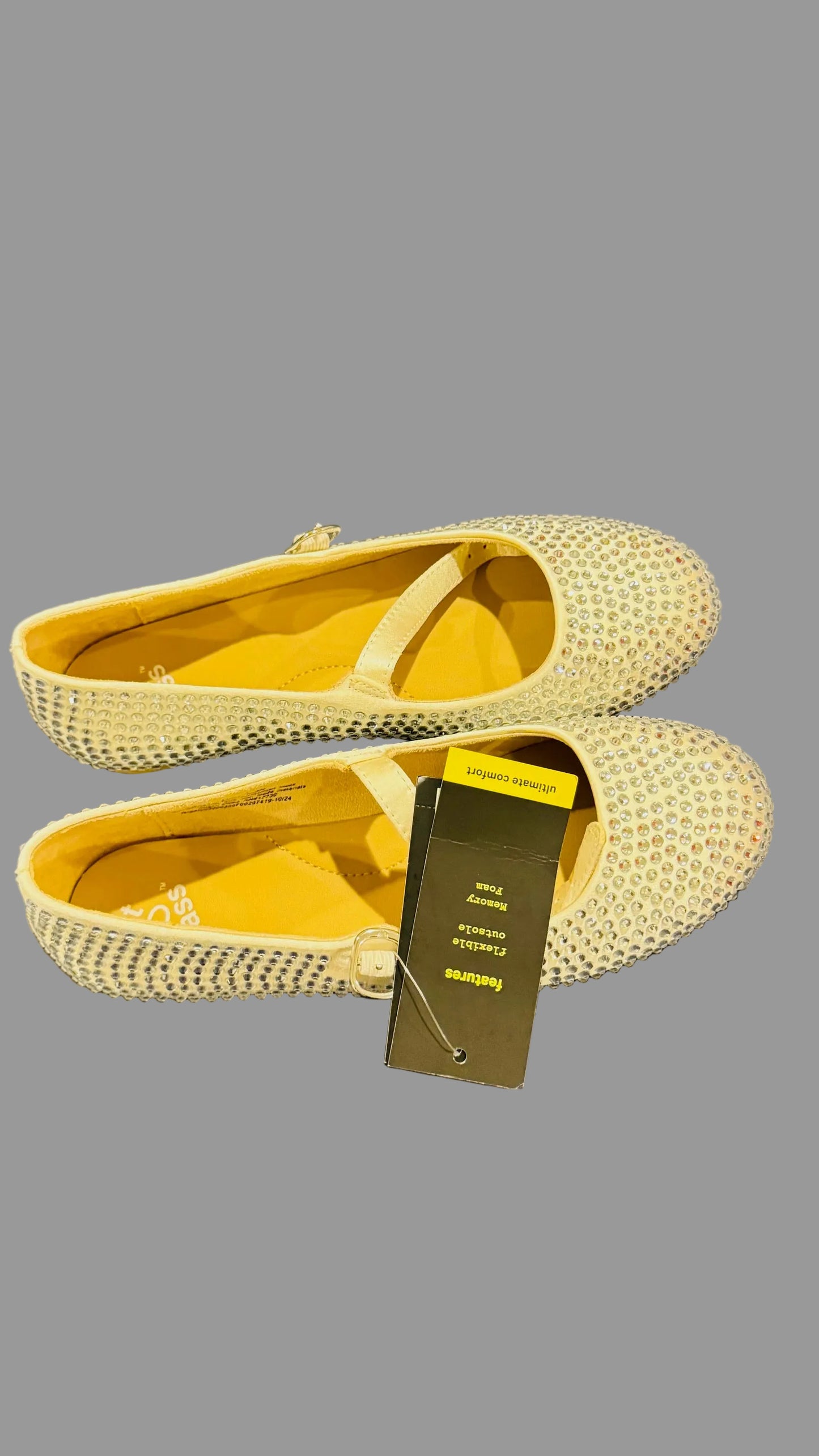 Art Class Girls' Nell Rhinestone Mary Jane Flats - Size 1, 2, 3,4,5