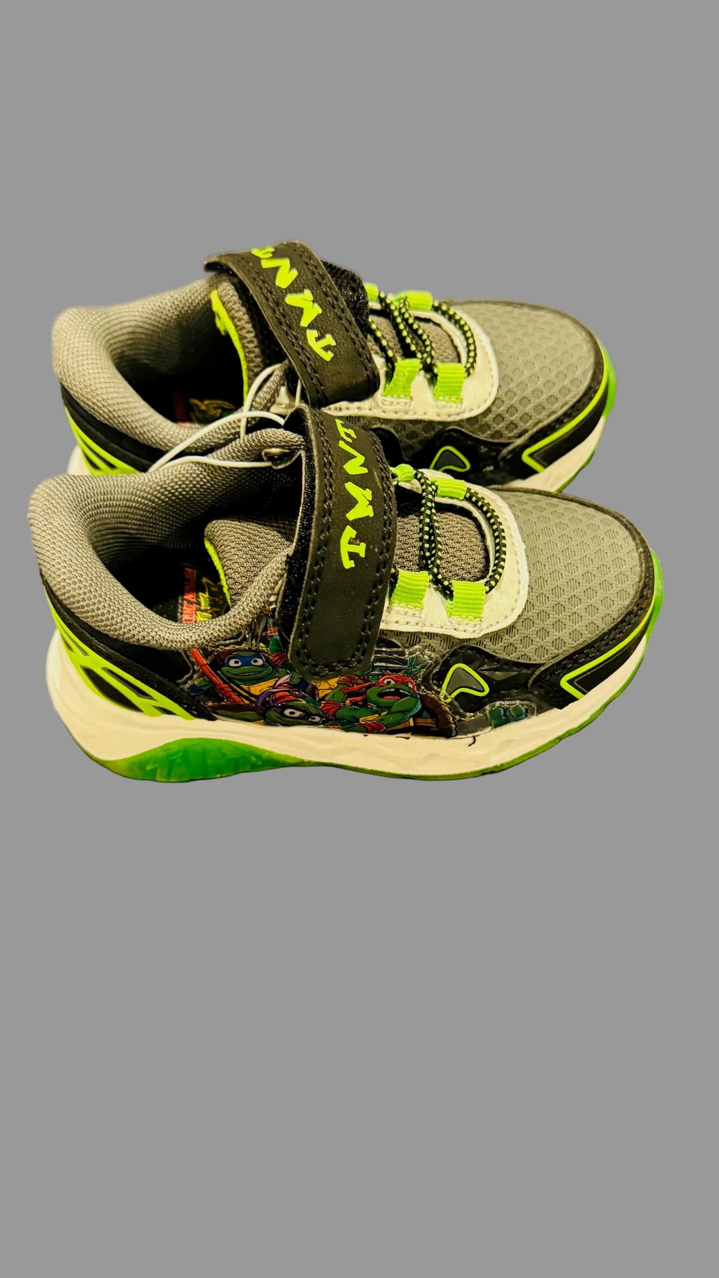 Toddler Boys Disney TMNT Light - Up Athletic Sneakers Black- 7